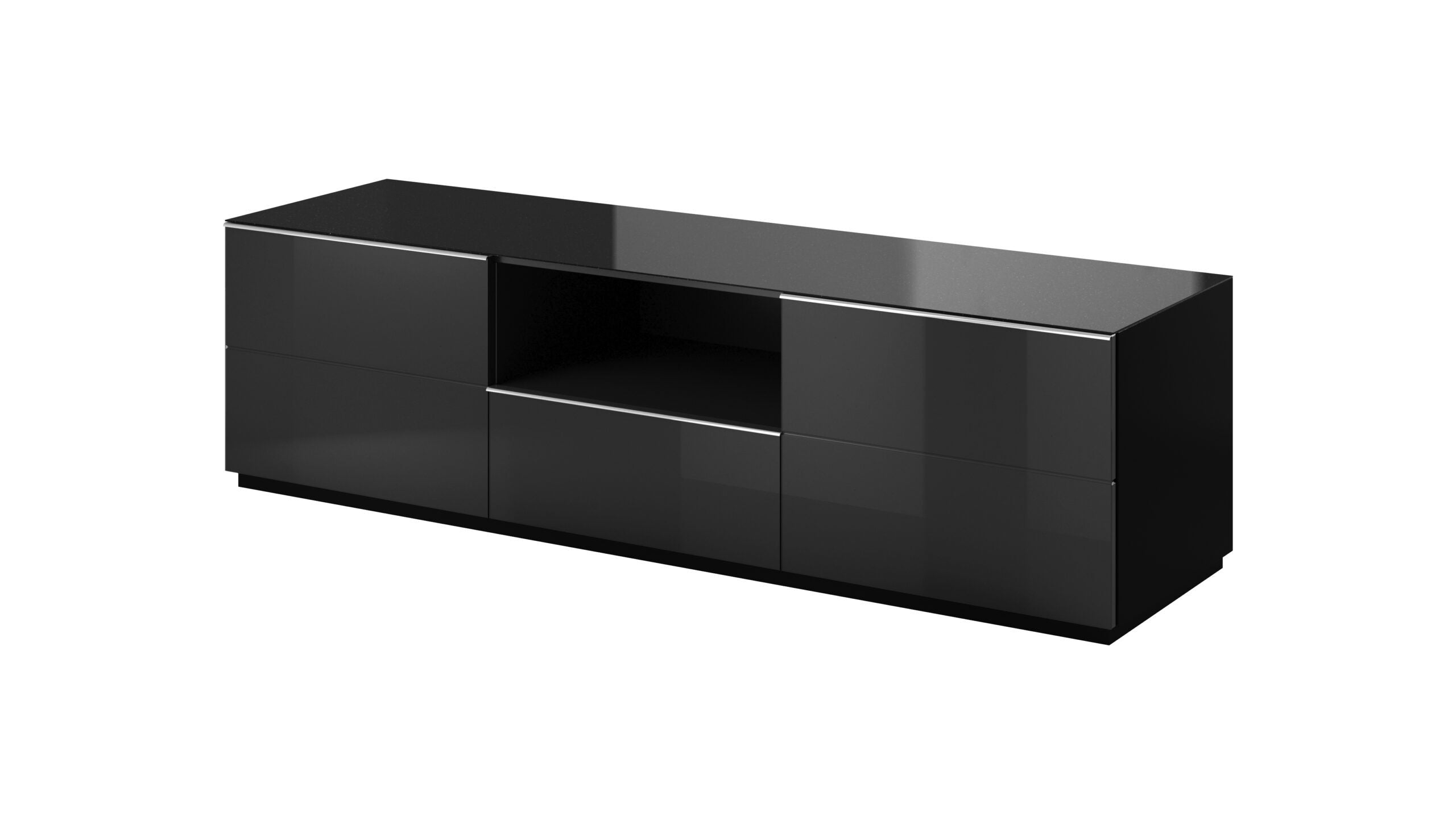 View Helio 40 TV Cabinet 180cm Black Glass 180cm information