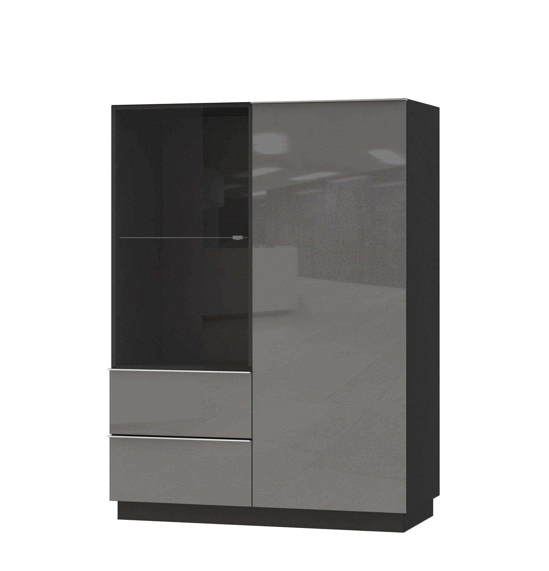 View Helio 44 Display Cabinet Grey Glass 100cm information