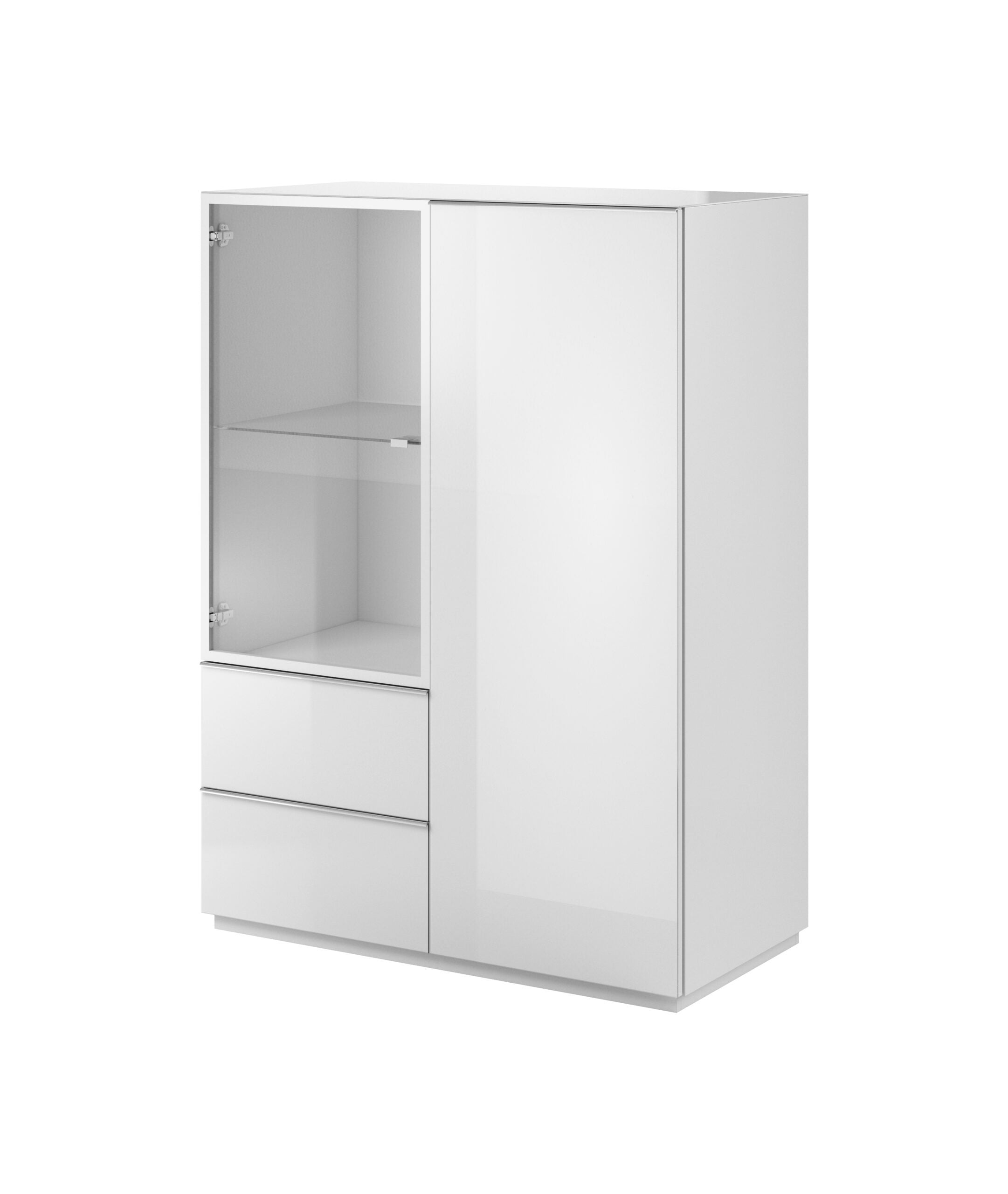 View Helio 44 Display Cabinet White Glass 100cm information