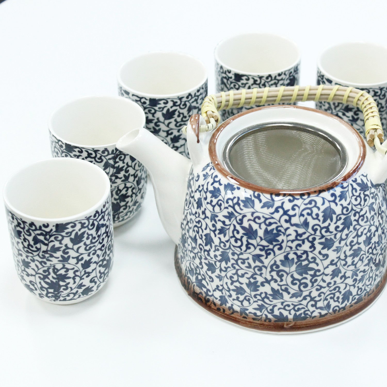 View Herbal Teapot Set Blue Pattern information