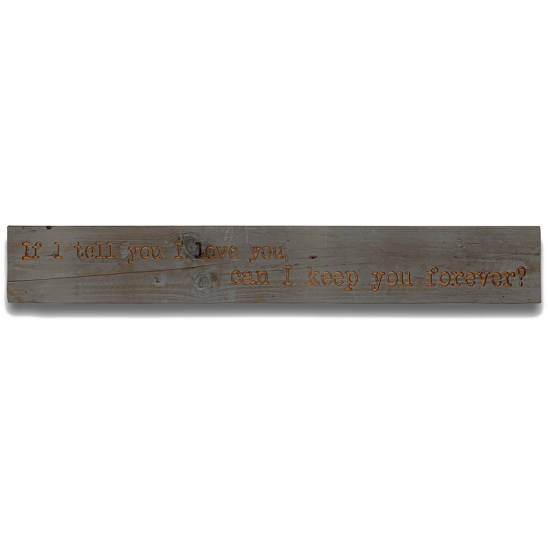 View I Love You Grey Wash Wooden Message Plaque information