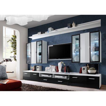 View Iceland Gloss Entertainment Unit Black Gloss 300cm information