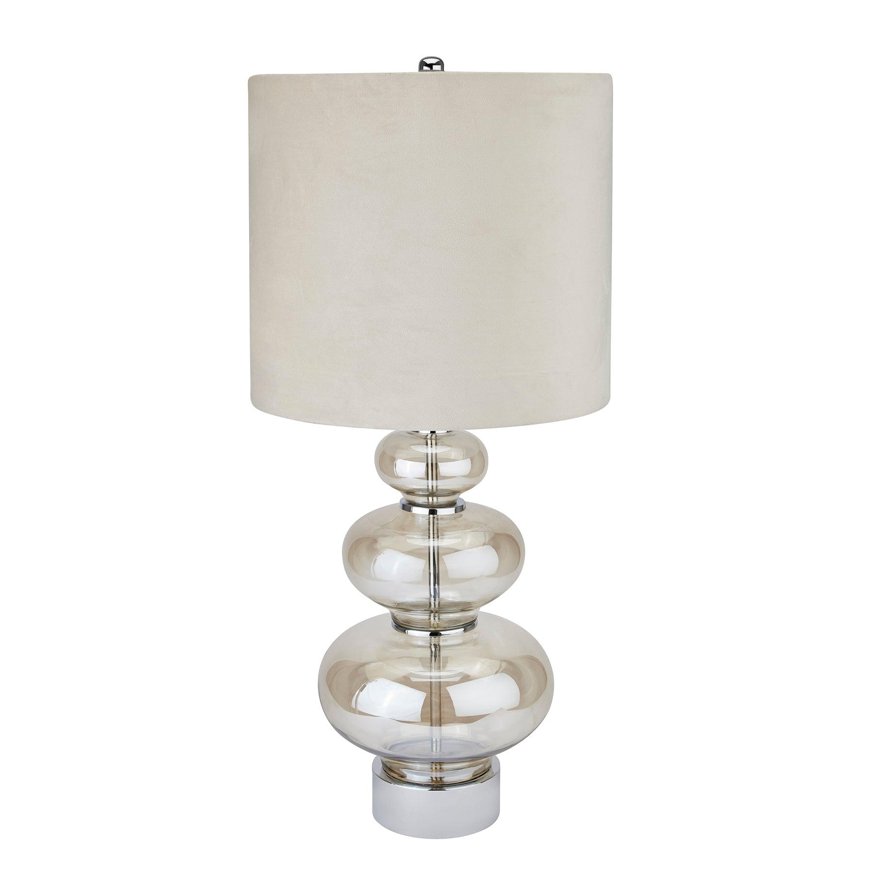 View Justicia Metallic Glass Lamp With Velvet Shade information