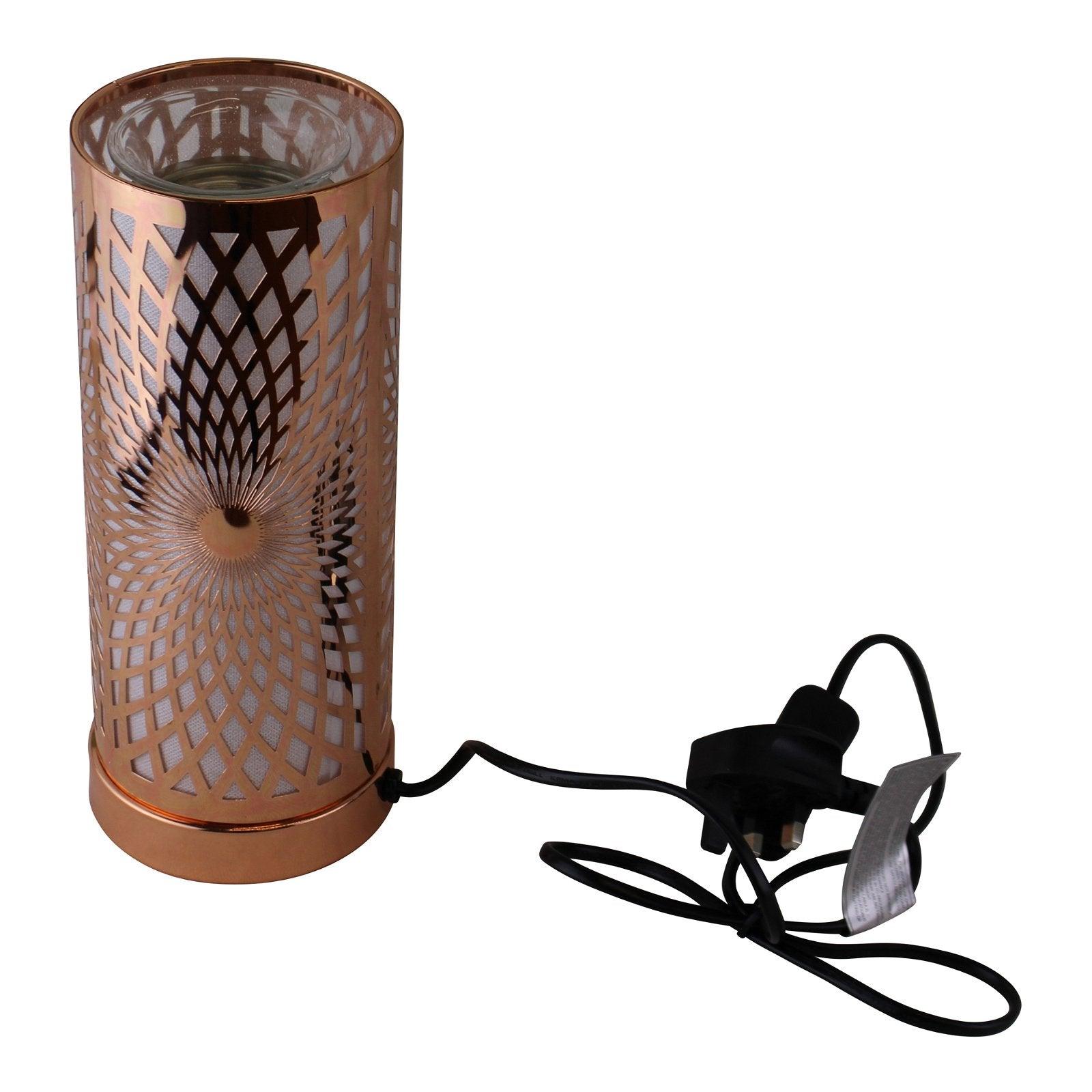 View Kaleidoscope Design Colour Changing LED Lamp Aroma Diffuser in Rose Gold information