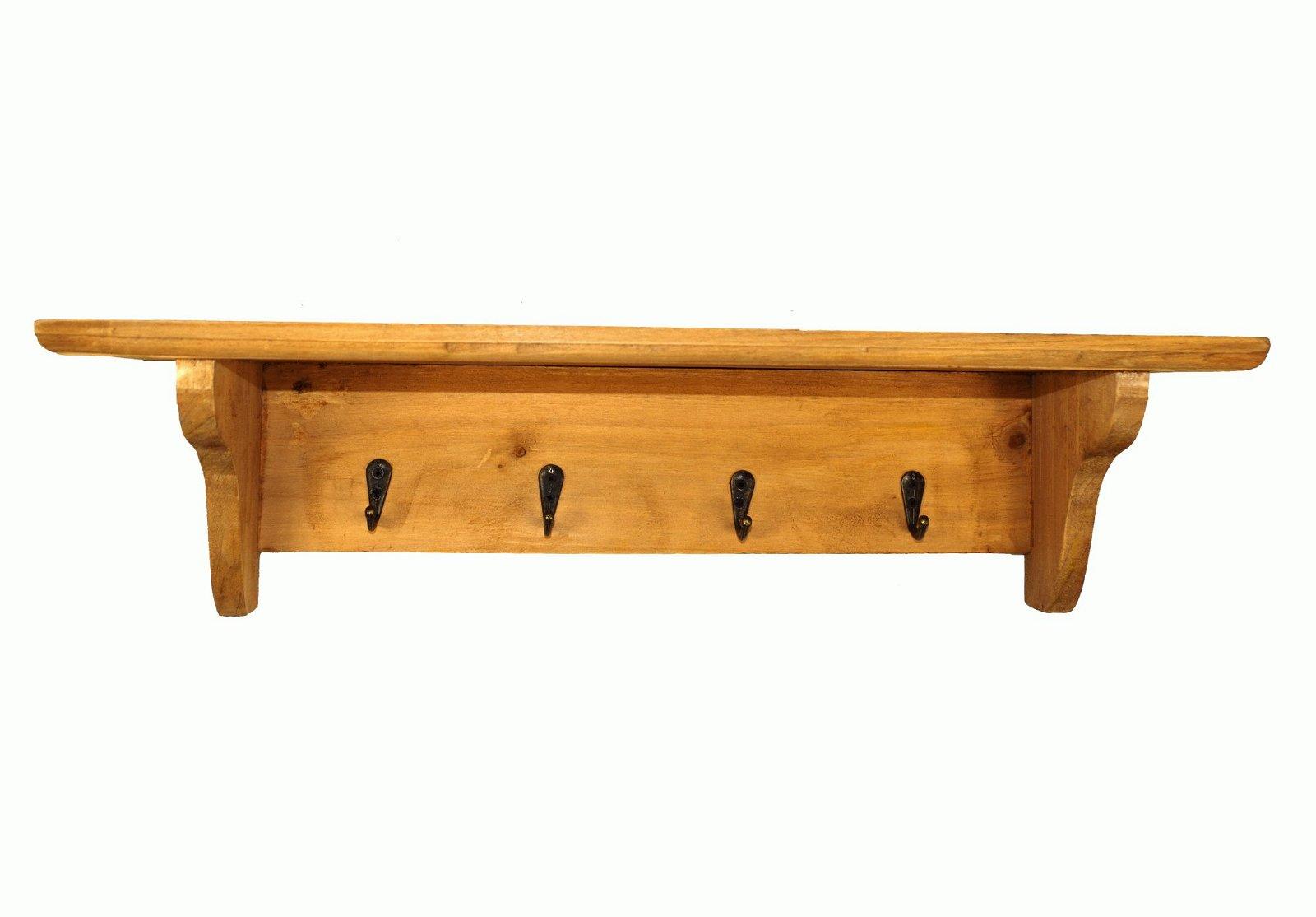 View Keys Hanging Rack With Shelf PLAIN WOOD information