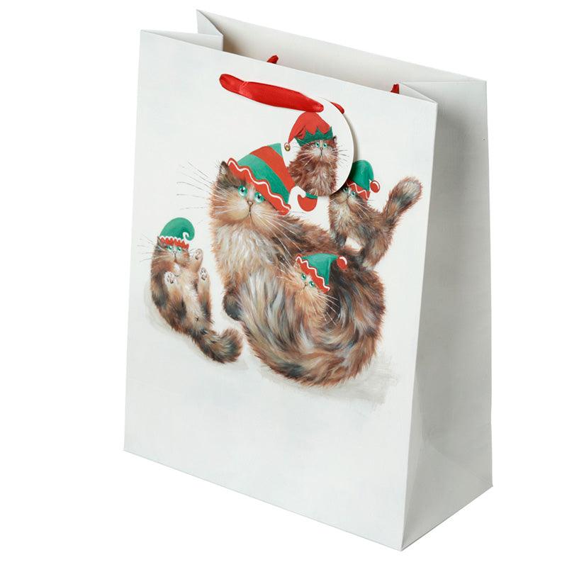 View Kim Haskins Cats Christmas Elves Large Gift Bag information