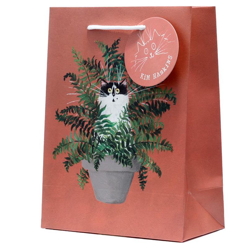 View Kim Haskins Floral Cat in Fern Red Gift Bag Medium information