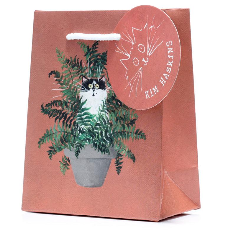 View Kim Haskins Floral Cat in Fern Red Gift Bag Small information