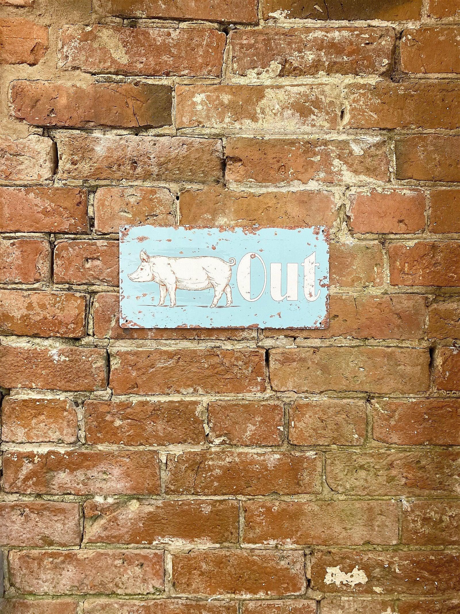 View Kitchen Metal Wall Sign Pig Out information