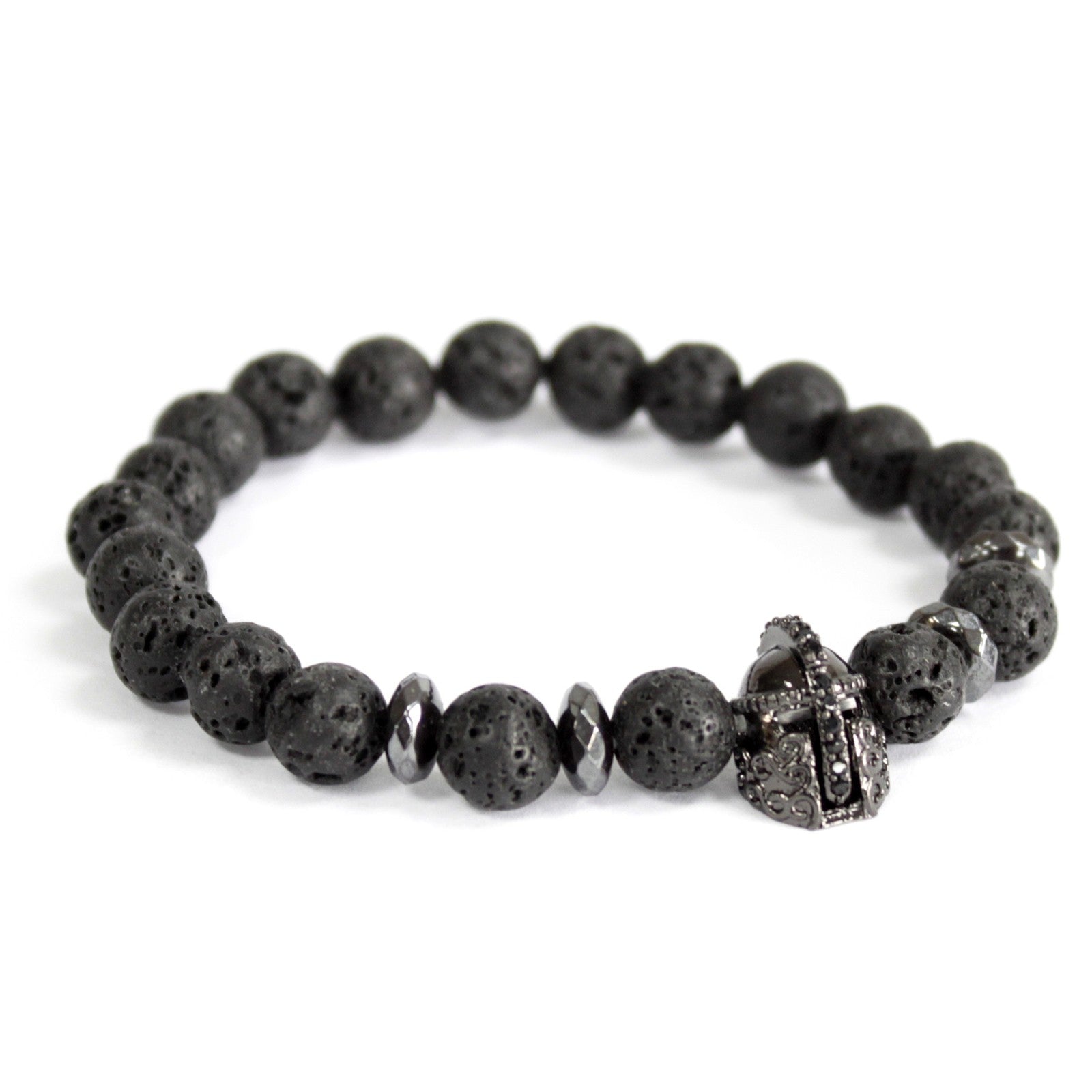 View Knights Helmet Lava Stone Gemstone Bracelet information