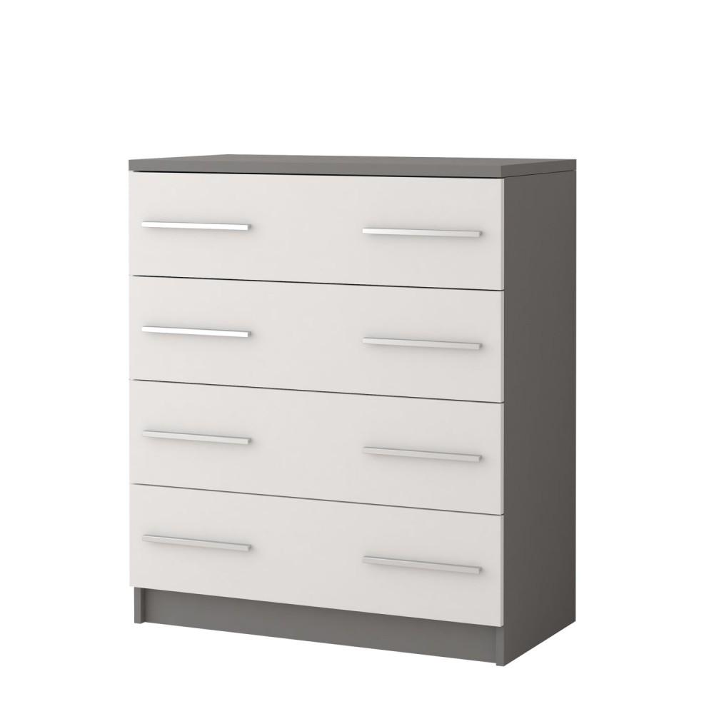 View Omega OM02 Chest of Drawers 80cm White Matt Grey Matt 80cm information