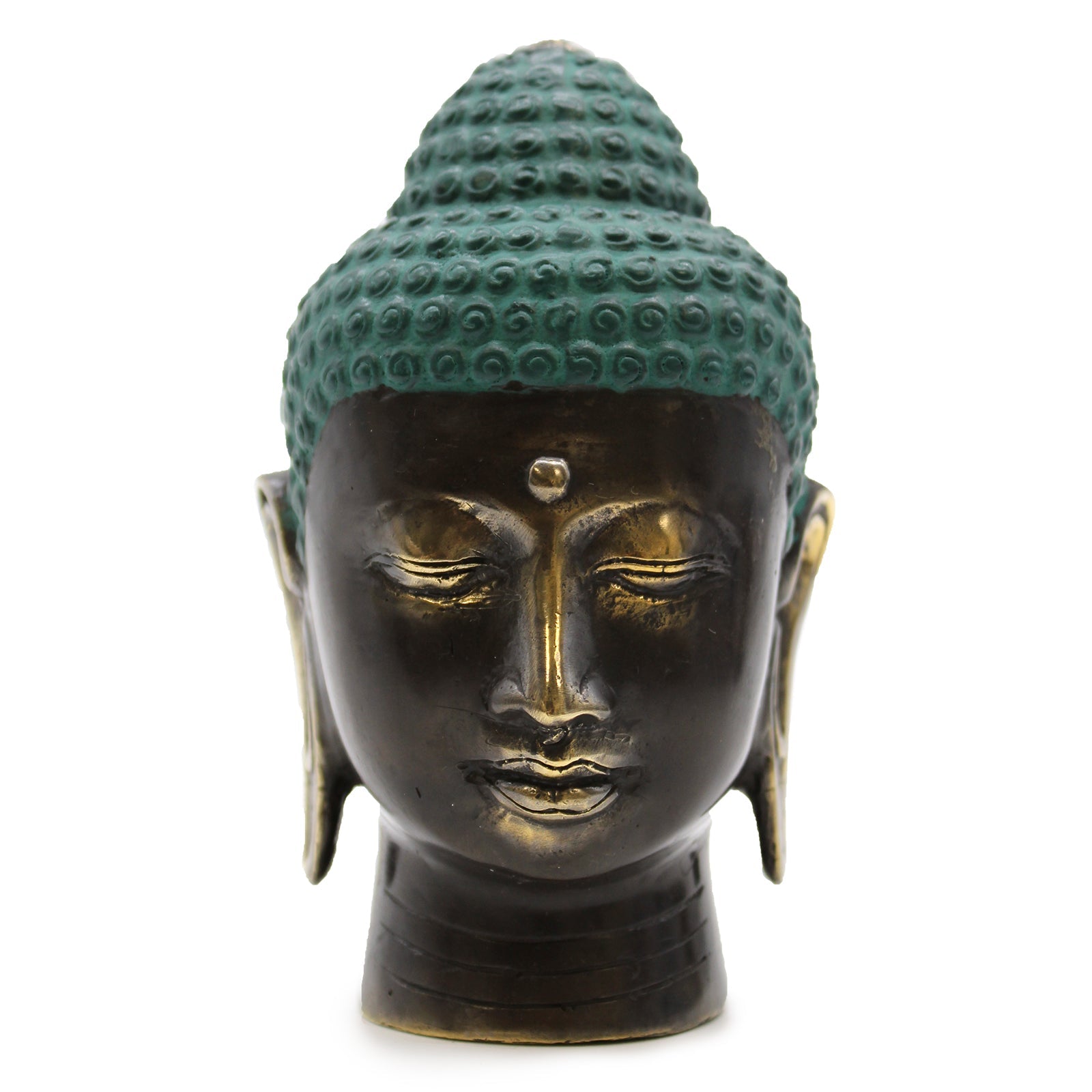 View Large Antique Brass Buddha Head information