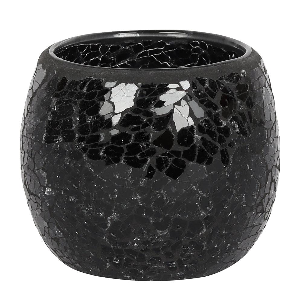 View Large Black Crackle Glass Candle Holder information