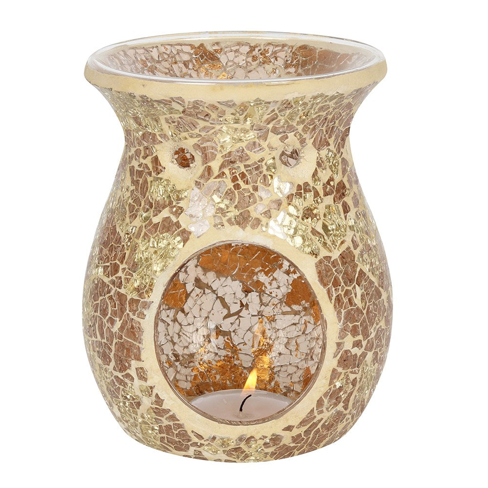 View Large Gold Crackle Glass Oil Burner information