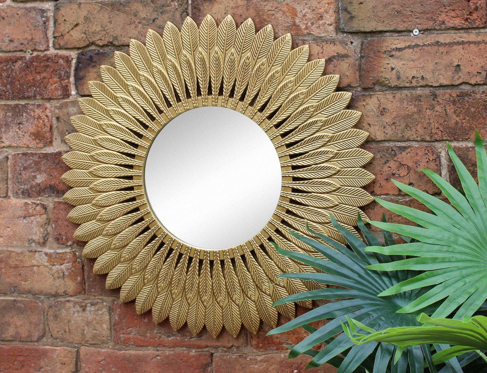 View Large Gold Feather Design Mirror information