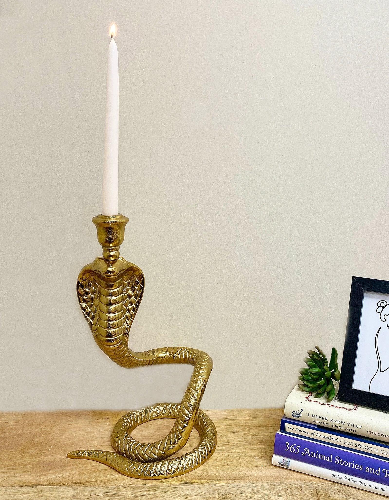 View Large Gold Snake Candle Holder information