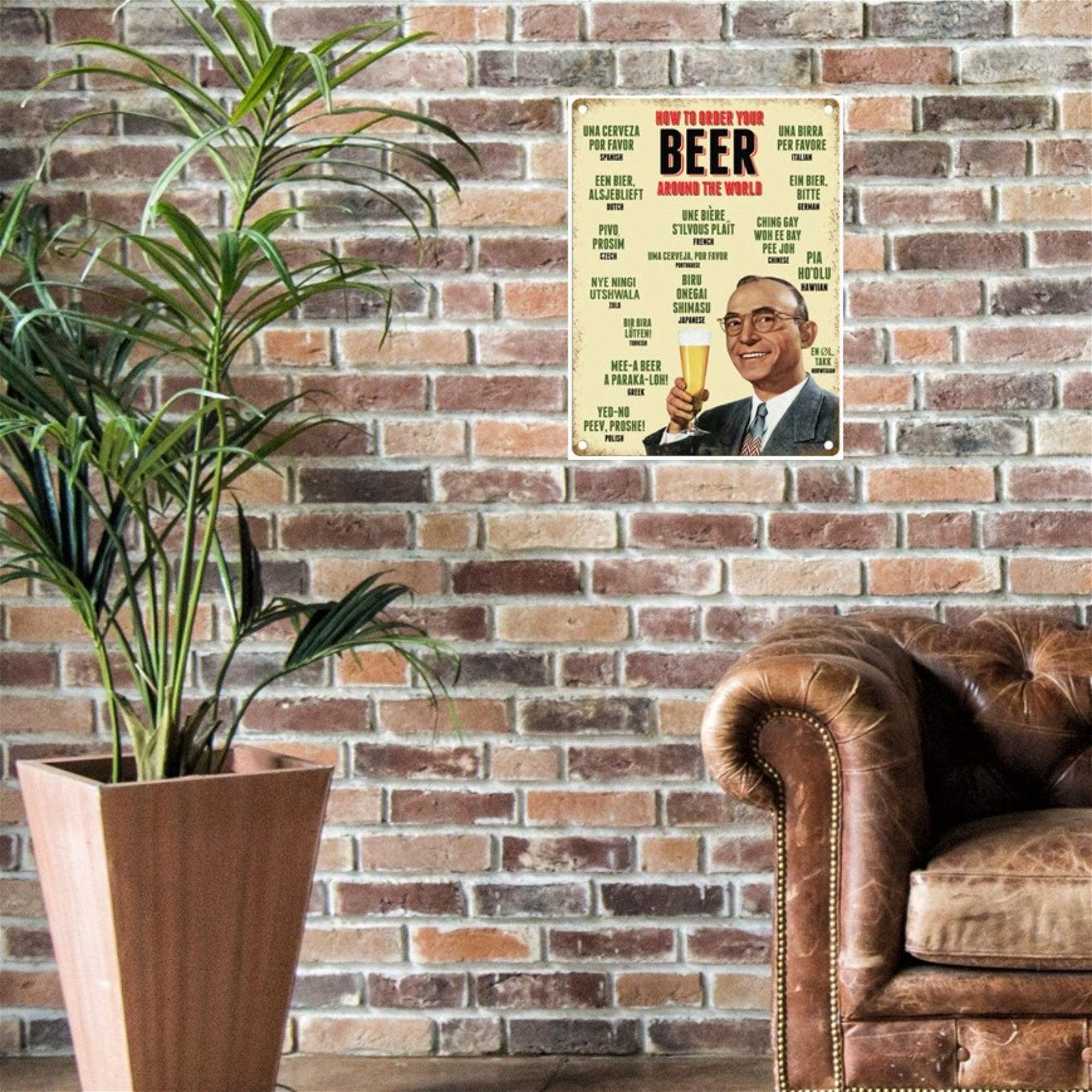 View Large Metal Sign 60 x 495cm Beer How to Order your Beer information