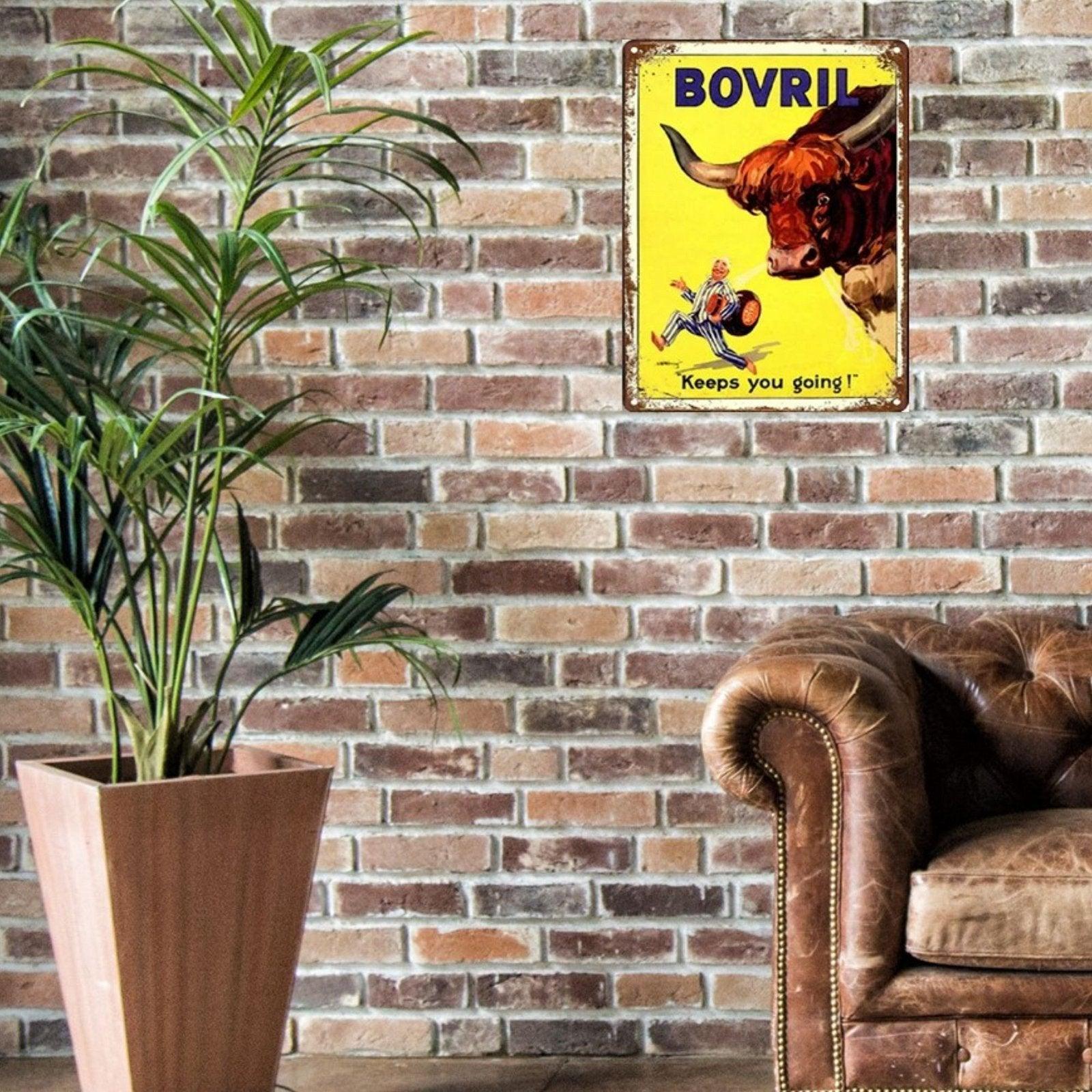 View Large Metal Sign 60 x 495cm Bovril Keeps you going information