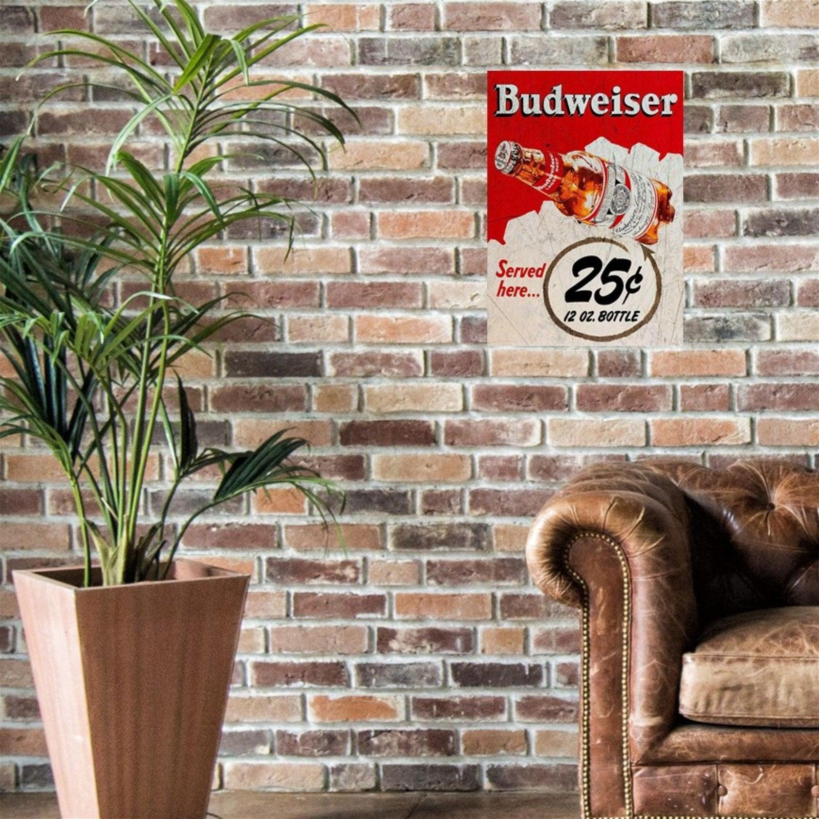 View Large Metal Sign 60 x 495cm Budweiser Beer information