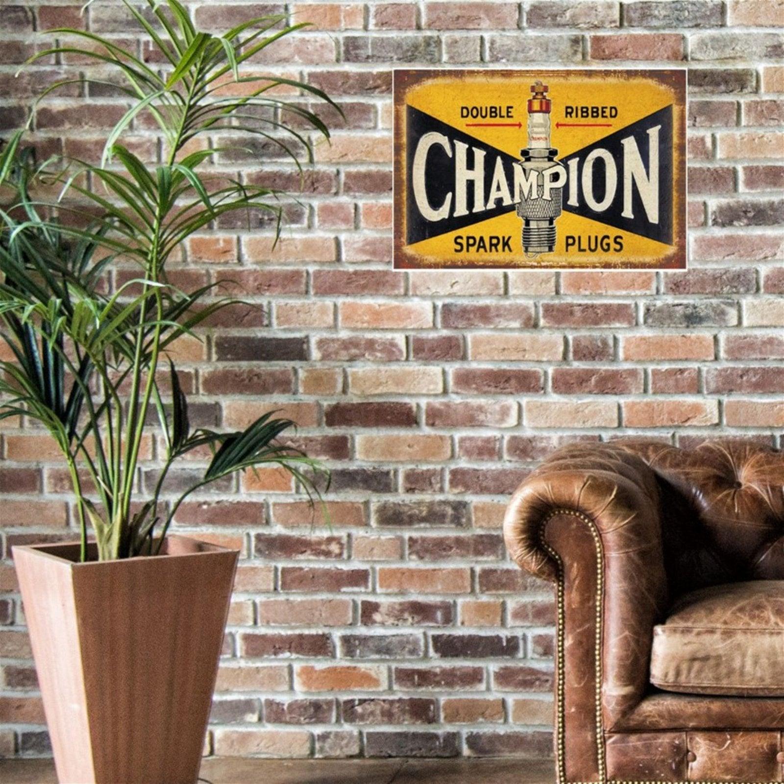 View Large Metal Sign 60 x 495cm Champion Spark Plug information