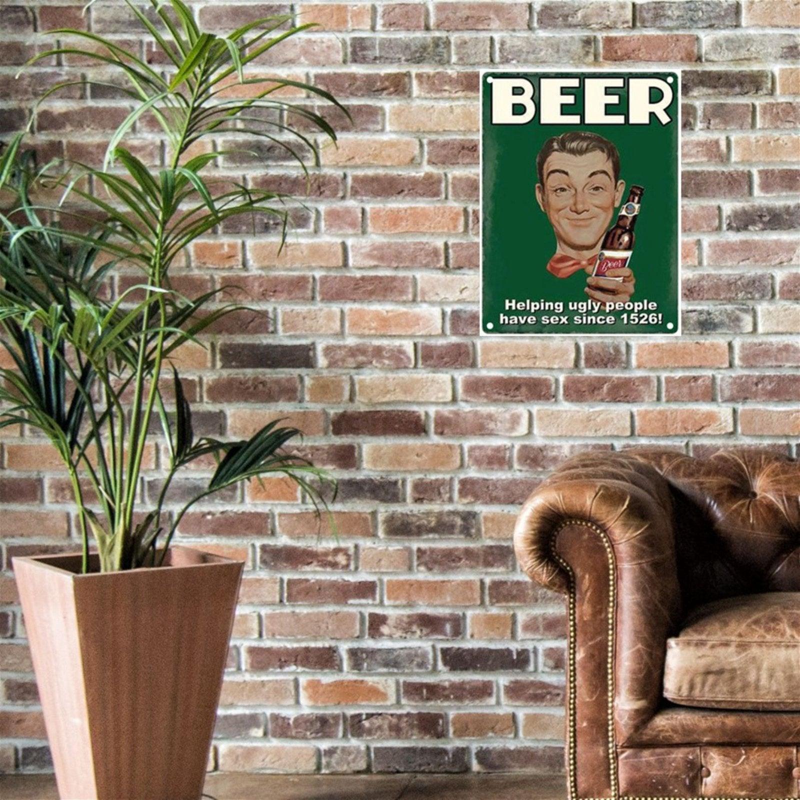 View Large Metal Sign 60 x 495cm Funny Beer information