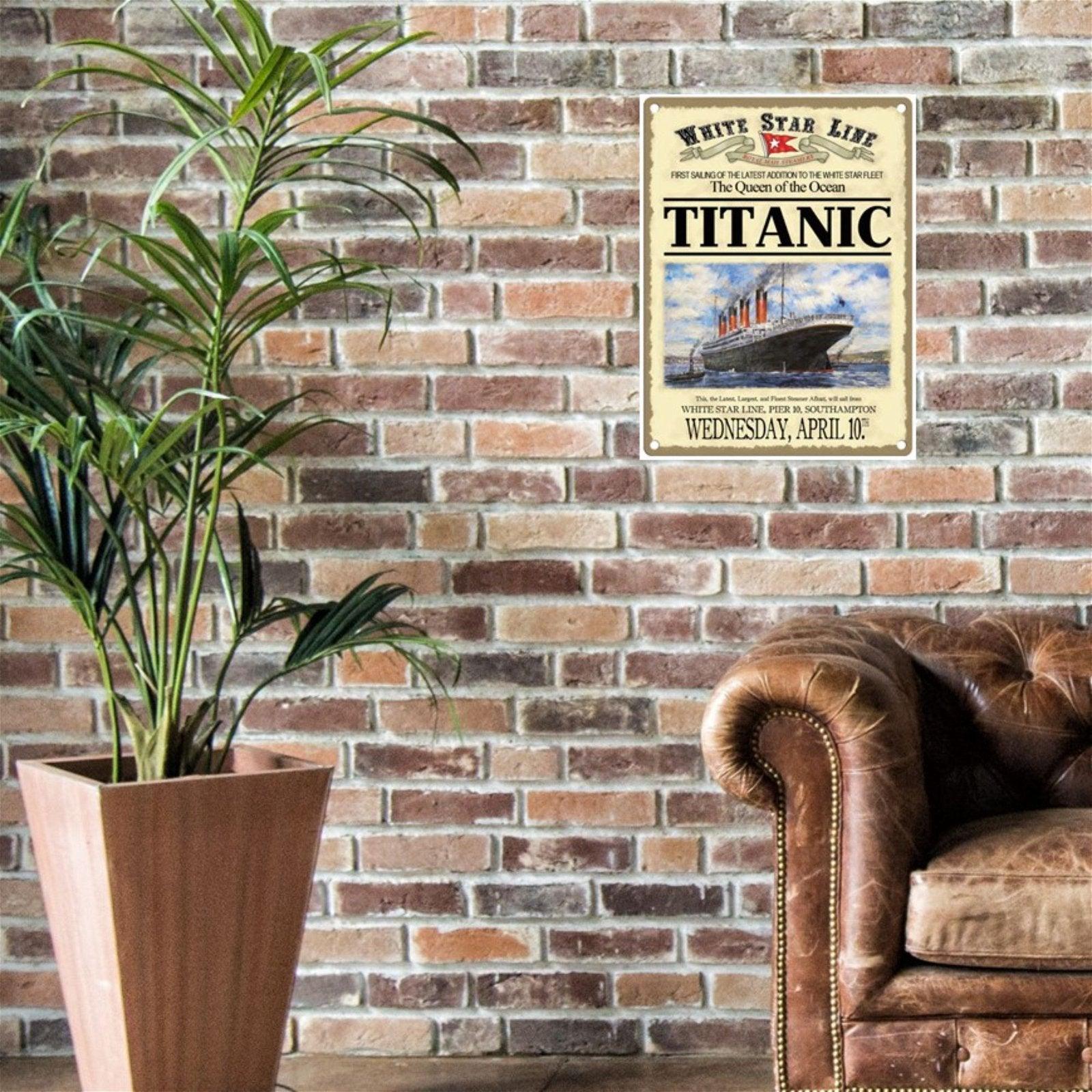 View Large Metal Sign 60 x 495cm Vintage Retro Titanic information