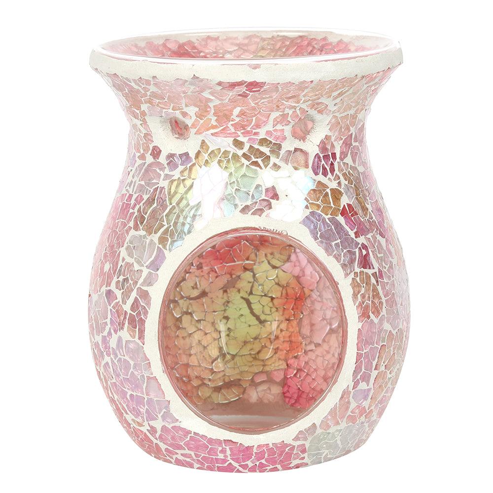 View Large Pink Iridescent Crackle Oil Burner information