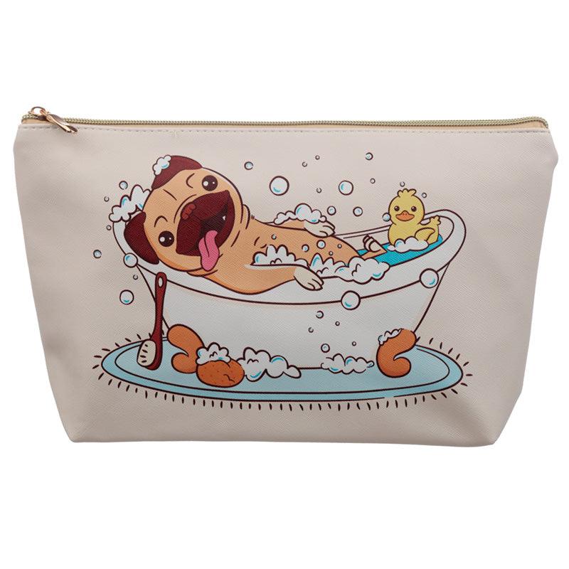 View Large PVC Make Up Toiletry Wash Bag Mopps Pug information