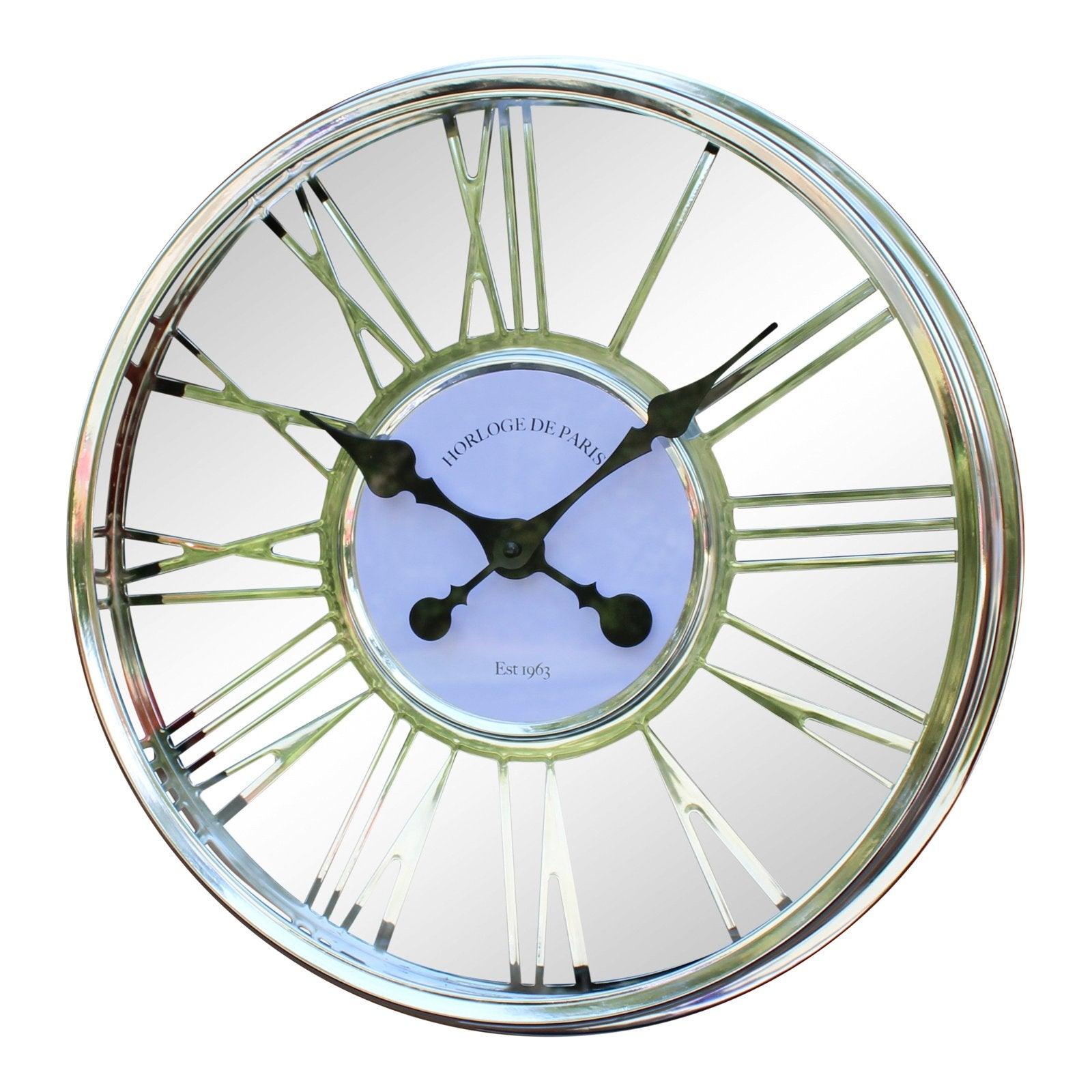 View Large Silver Wall Clock 45cm information