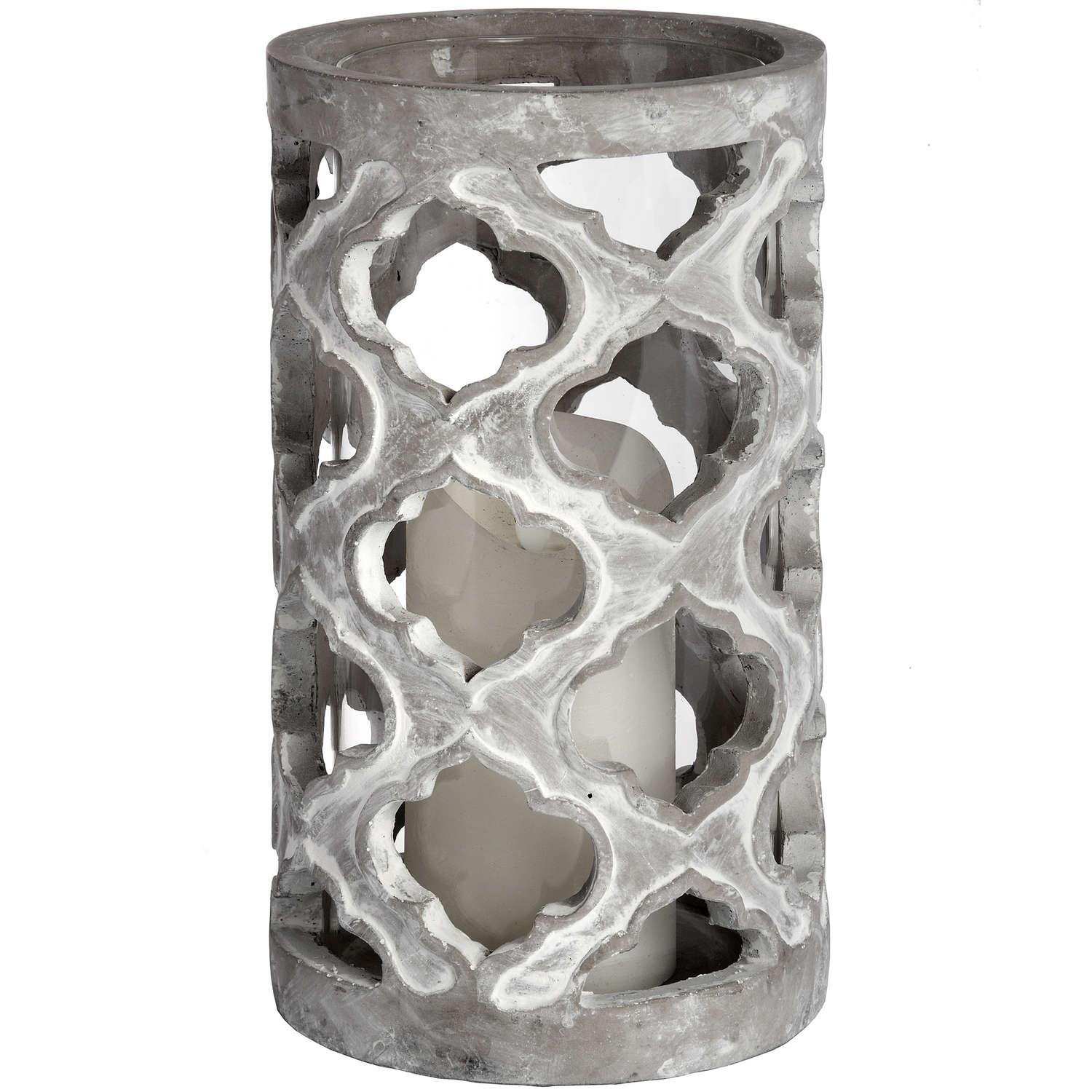 View Large Stone Effect Patterned Candle Holder information
