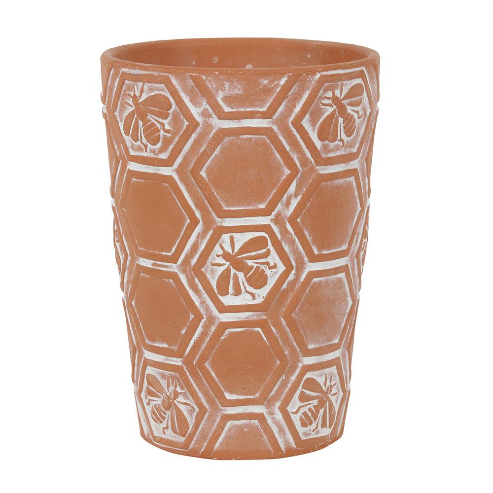 View Large Terracotta Bee and Honeycomb Plant Pot information