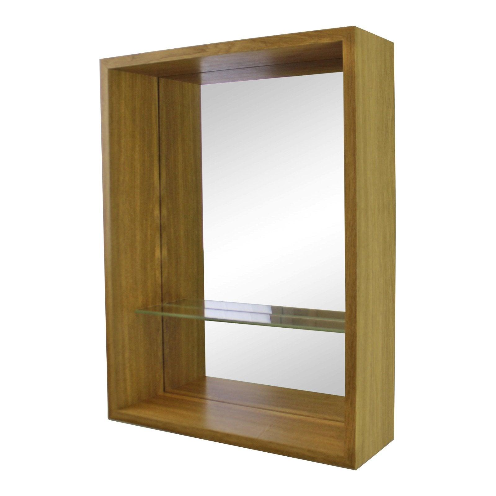 View Large Veneered Mirror Shelf Unit 31x41cm information