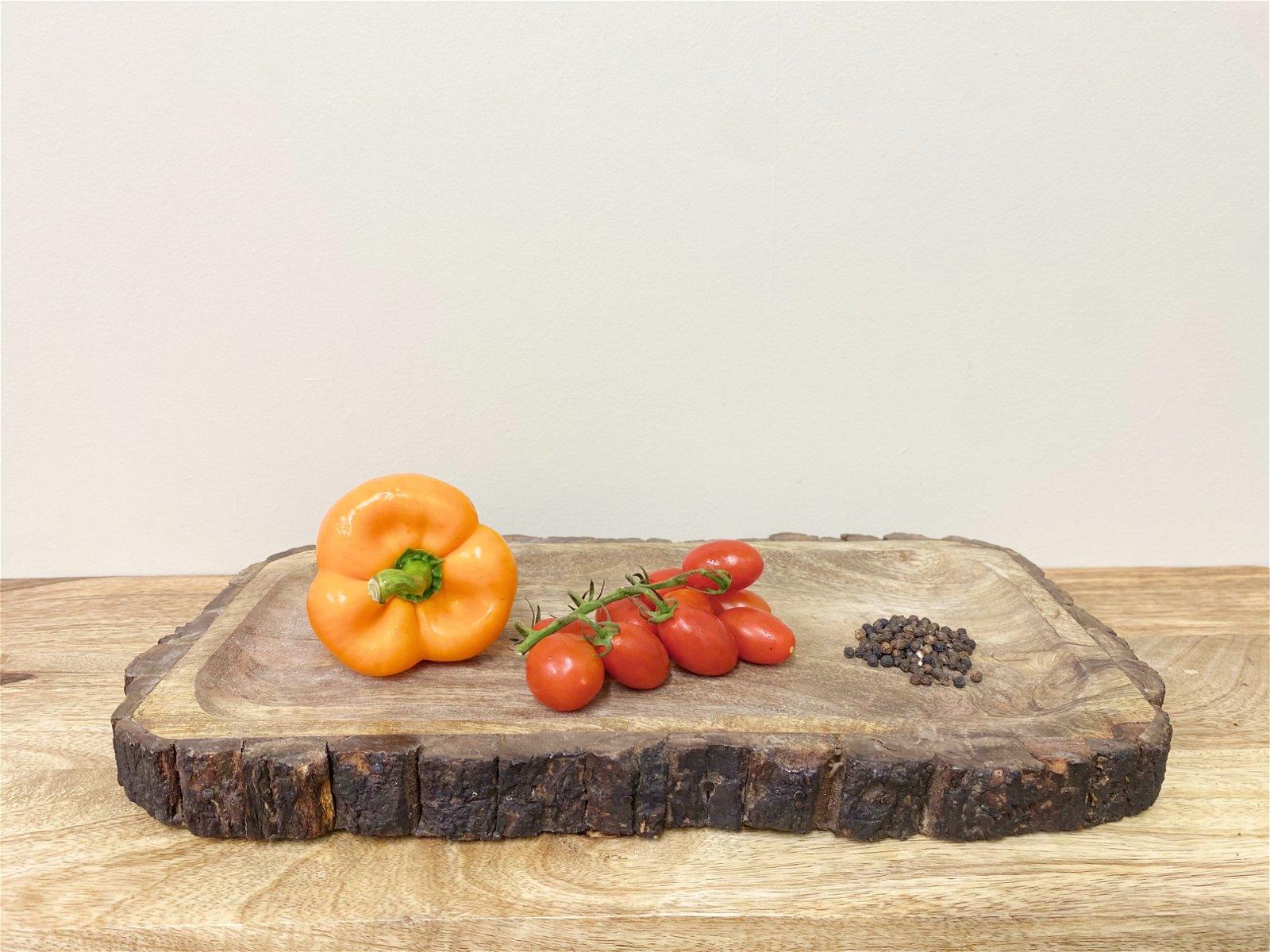 View Large Wooden Platter Tray With Bark Edging information