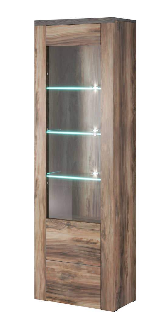 View Larona 05 Tall Display Cabinet Oak Satin 65cm information