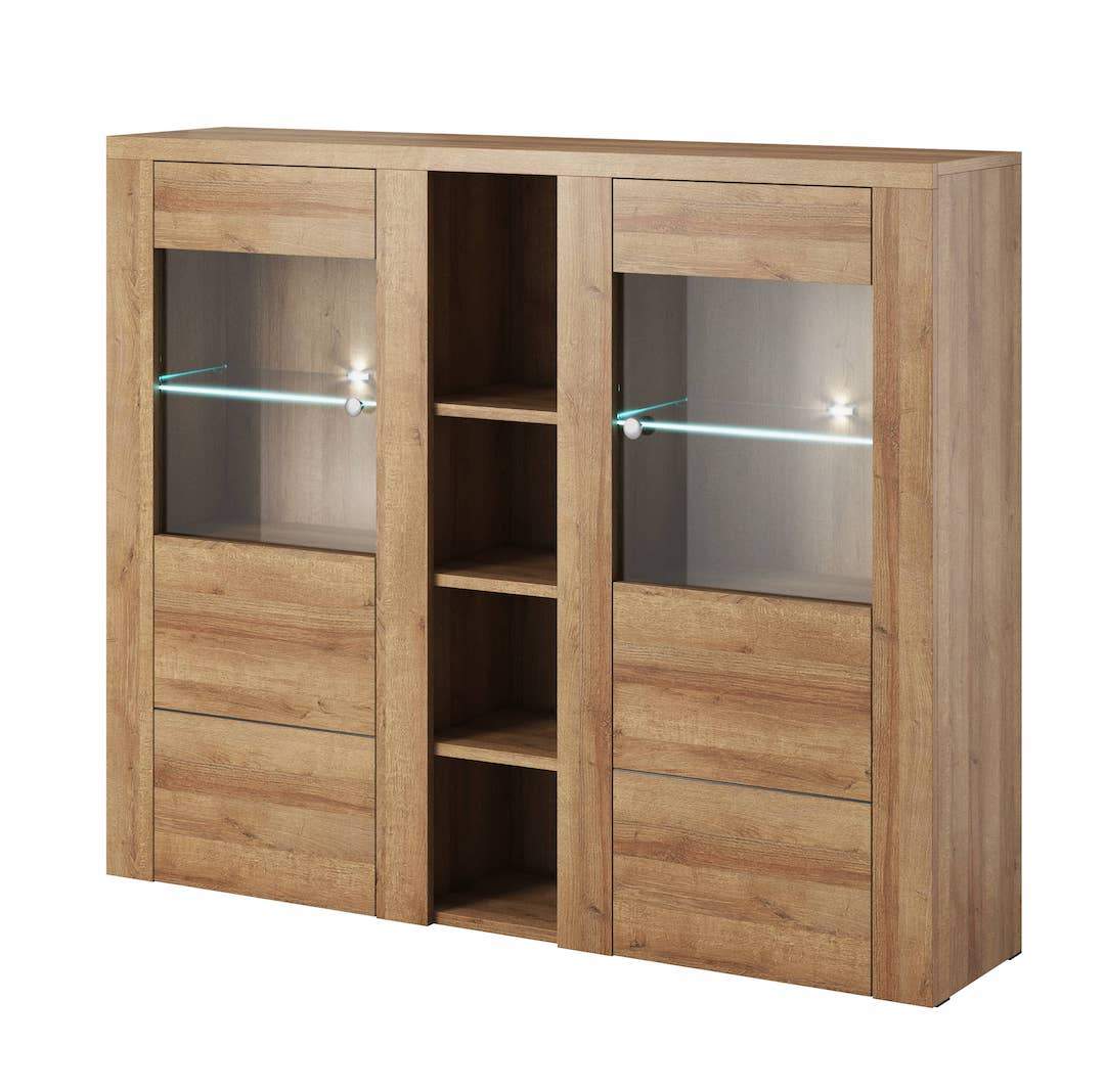 View Larona 46 Sideboard Display Cabinet Oak Riviera 155cm information