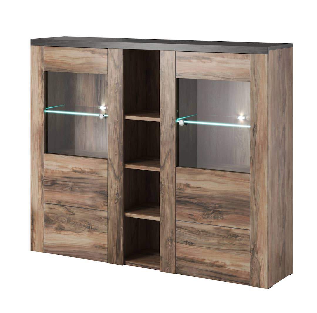 View Larona 46 Sideboard Display Cabinet Oak Satin 155cm information