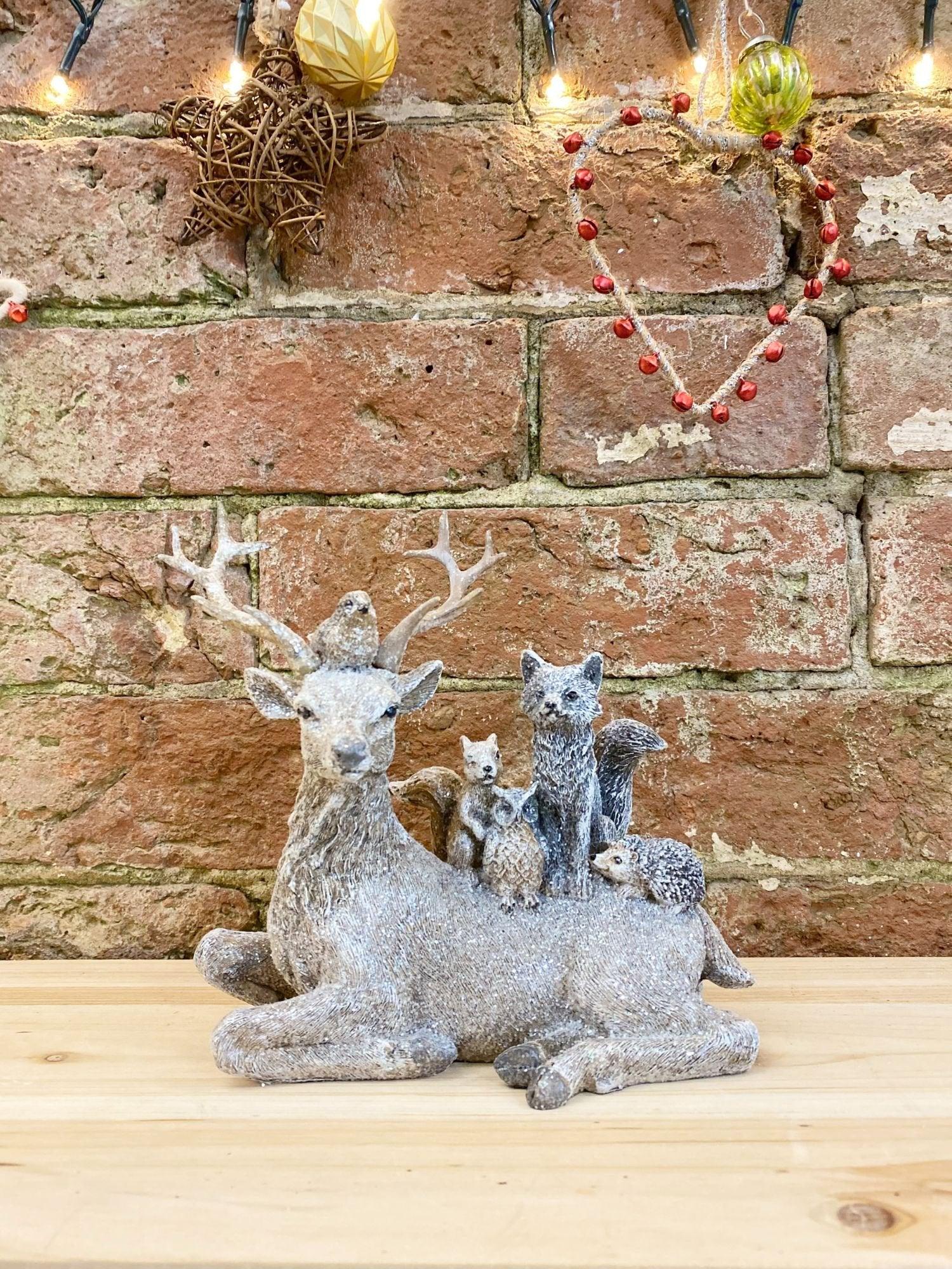 View Laying Reindeer Friends Ornament information