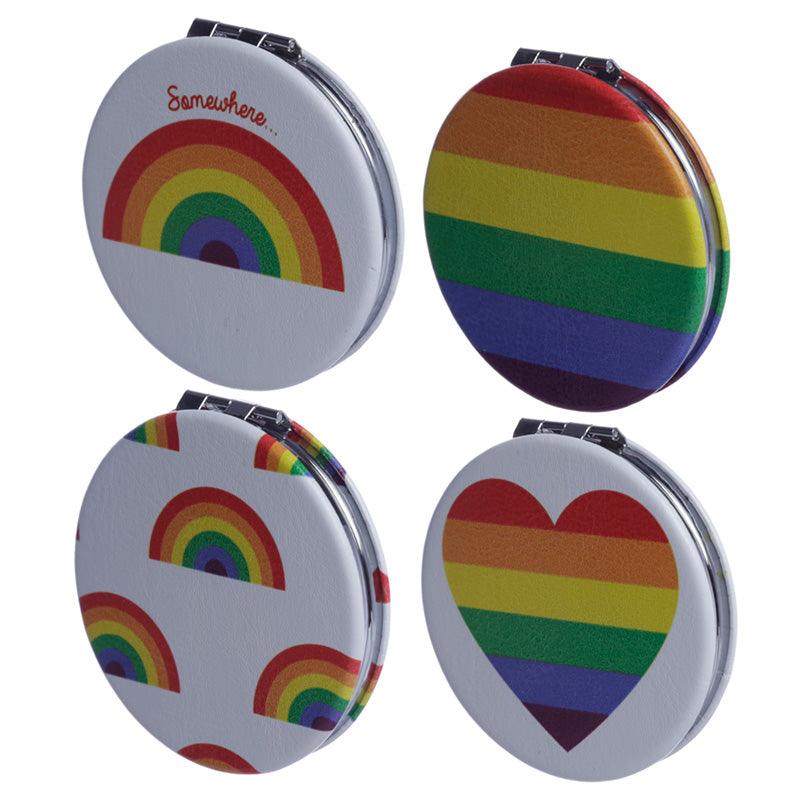 View Leatherette Compact Mirror Somewhere Rainbow information