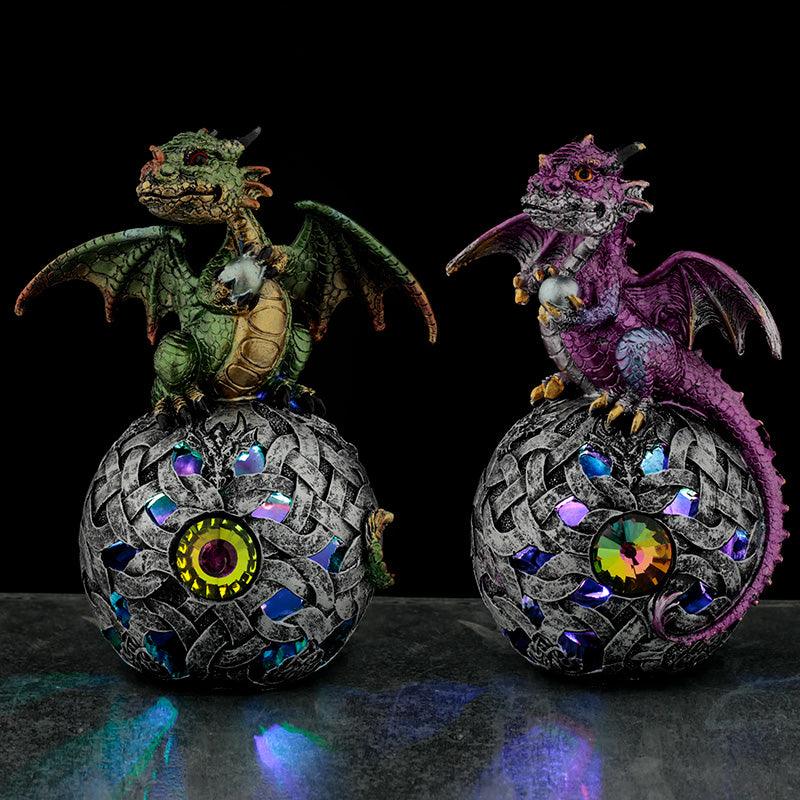 View LED Celtic Orb Elements Dragon Figurine information
