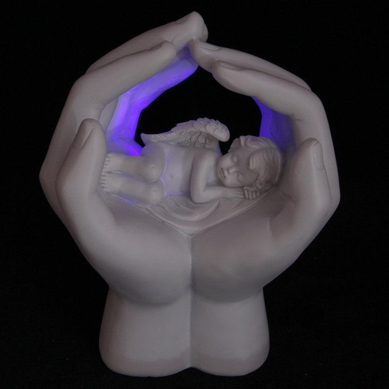 View LED Cute Hands and Sleeping Cherub Ornament information