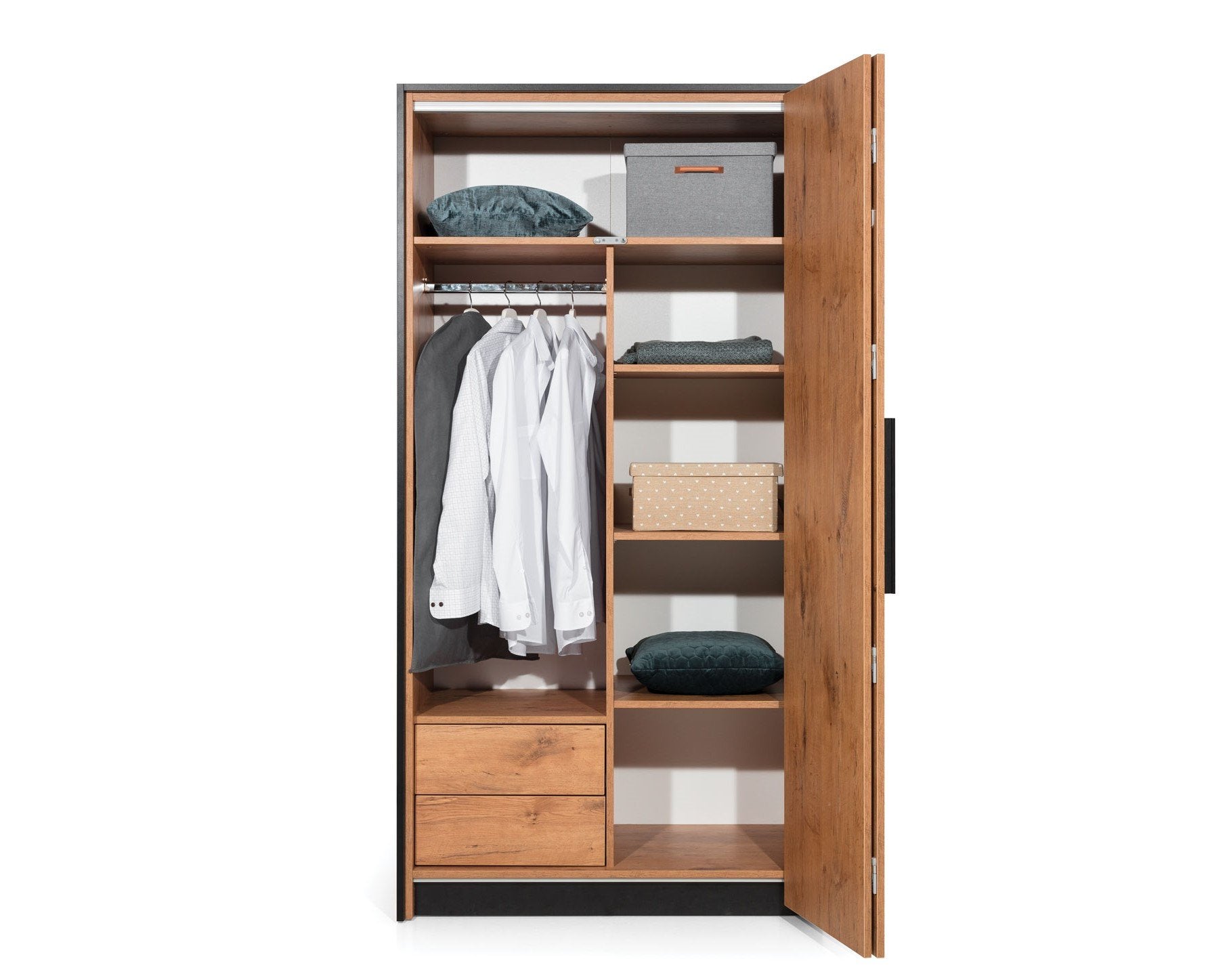 View Loft Folding Door Wardrobe 104cm in Lancelot Oak Right Oak Lancelot 104cm information