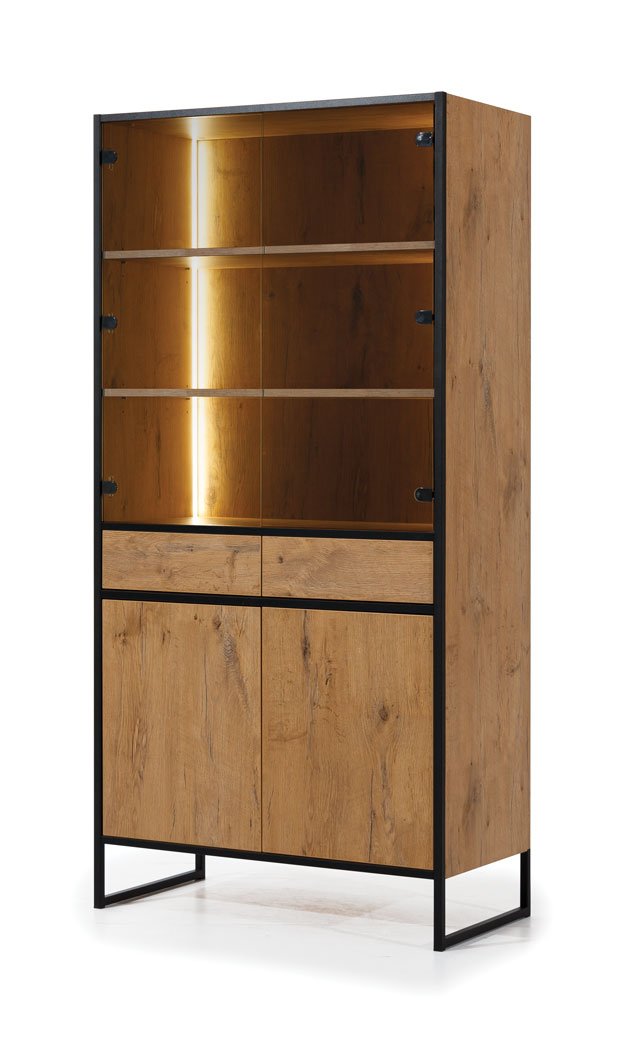 View Loft Tall Display Cabinet 90cm with LED information
