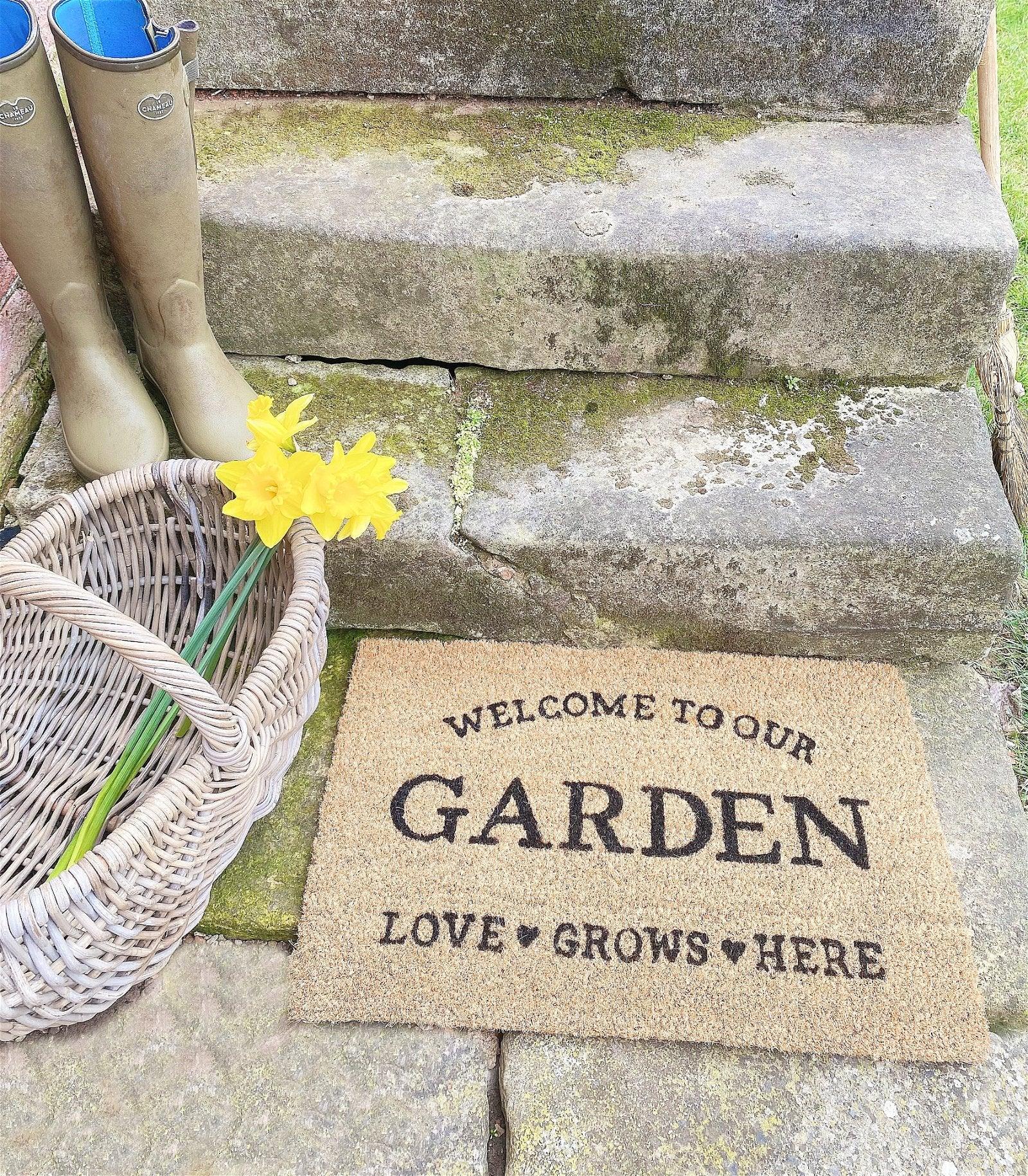 View Love Grows Here Potting Shed Doormat information