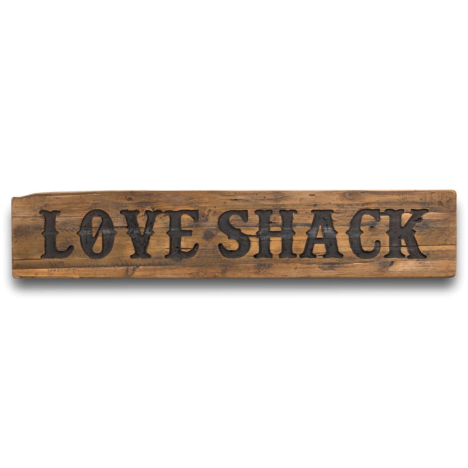 View Love Shack Rustic Wooden Message Plaque information