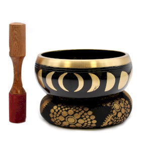 View Lrg Moon Phase Singing Bowl Set Black 14cm information