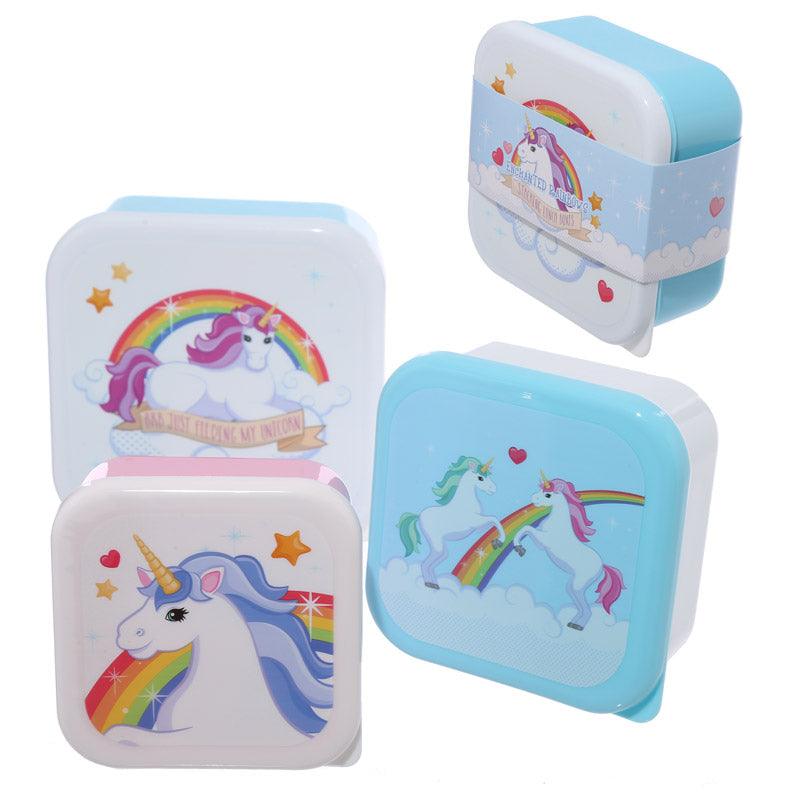 View Lunch Boxes Set of 3 SML Enchanted Rainbow Unicorn information