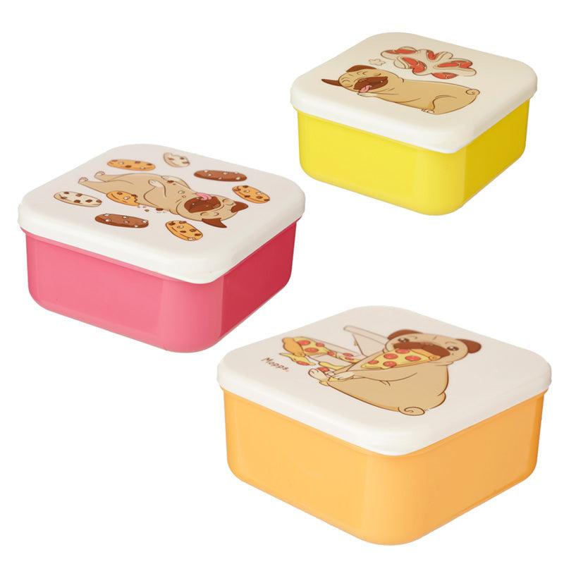 View Lunch Boxes Set of 3 SML Mopps Pug information