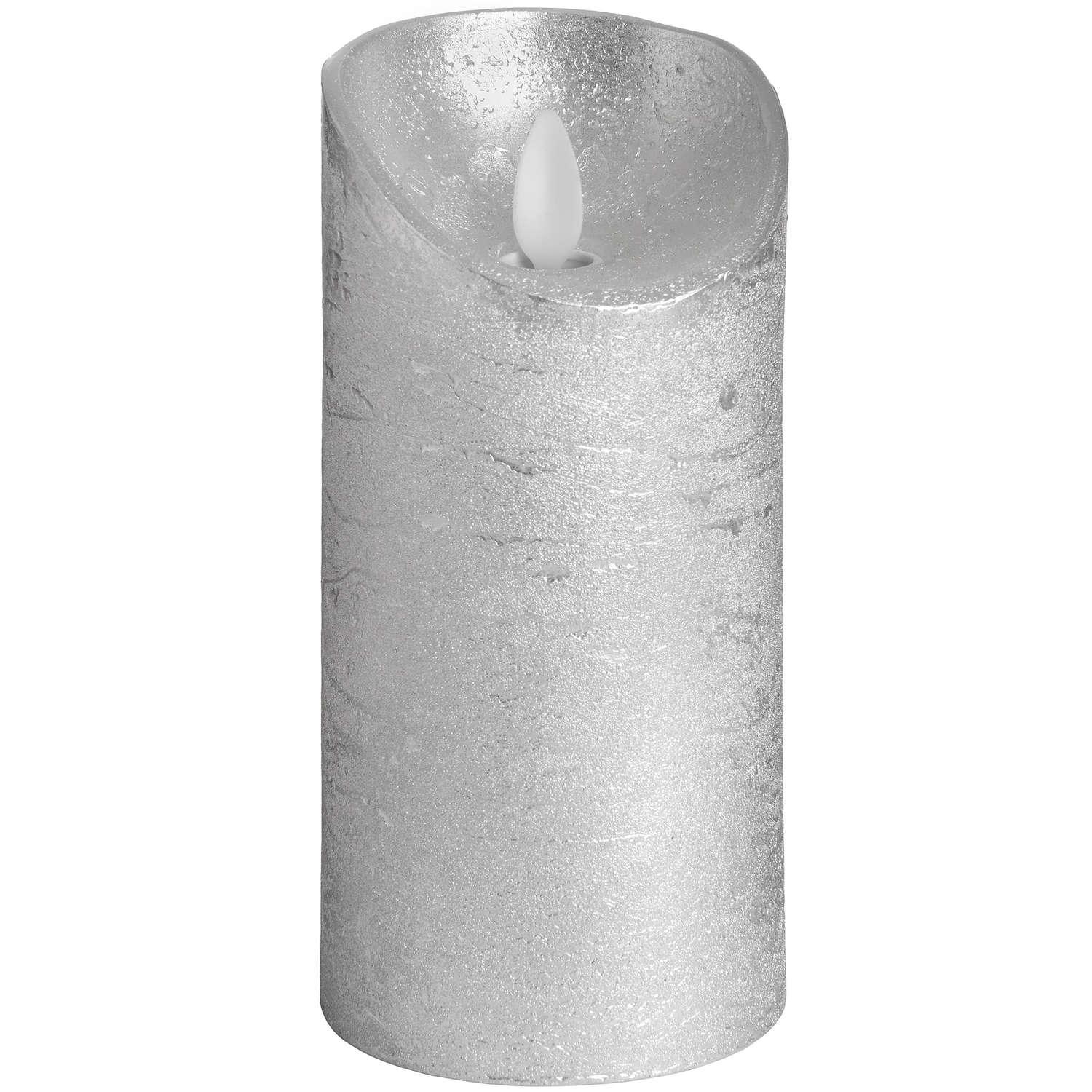 View Luxe Collection 3 x 6 Silver Flickering Flame LED Wax Candle information