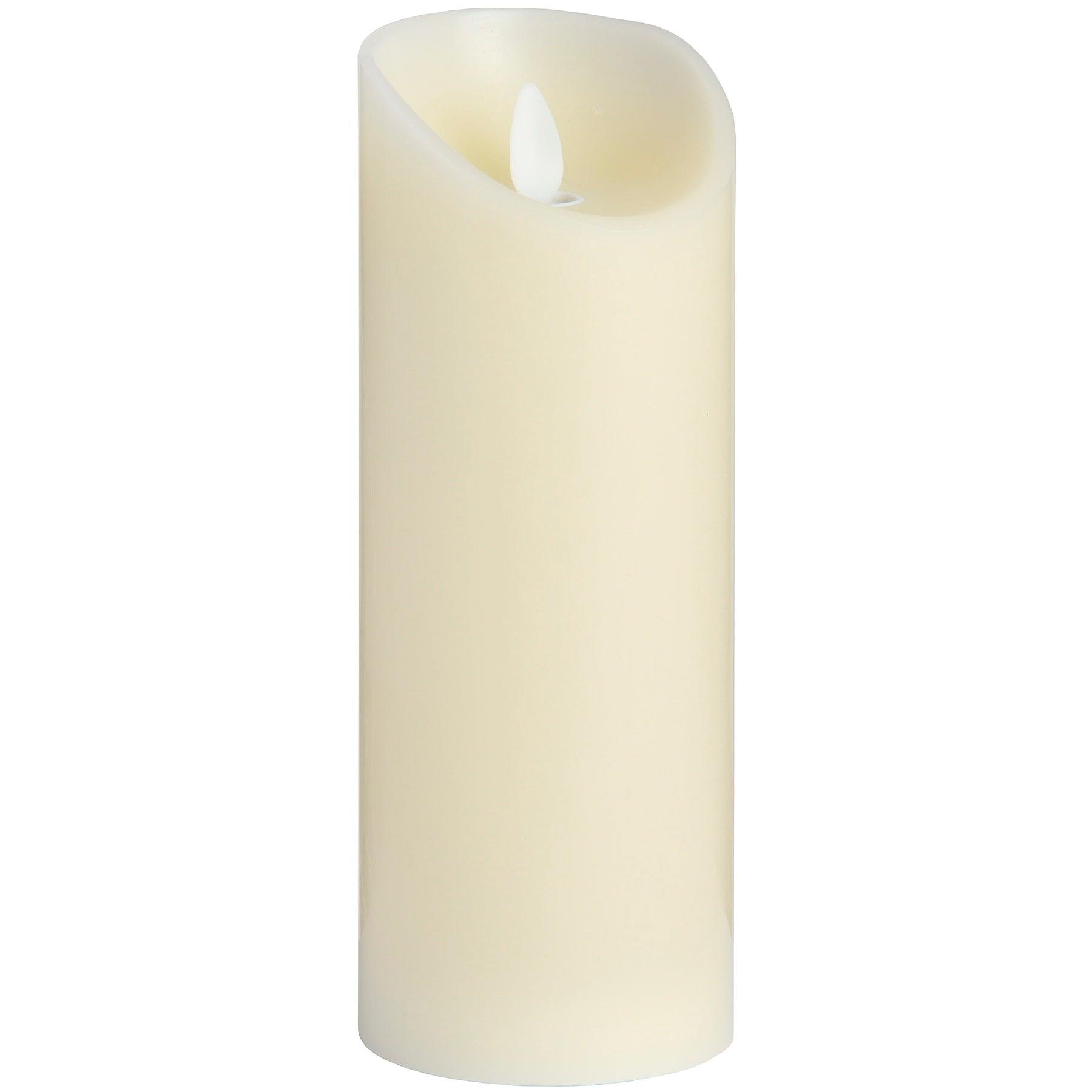 View Luxe Collection 3 x 8 Cream Flickering Flame LED Wax Candle information