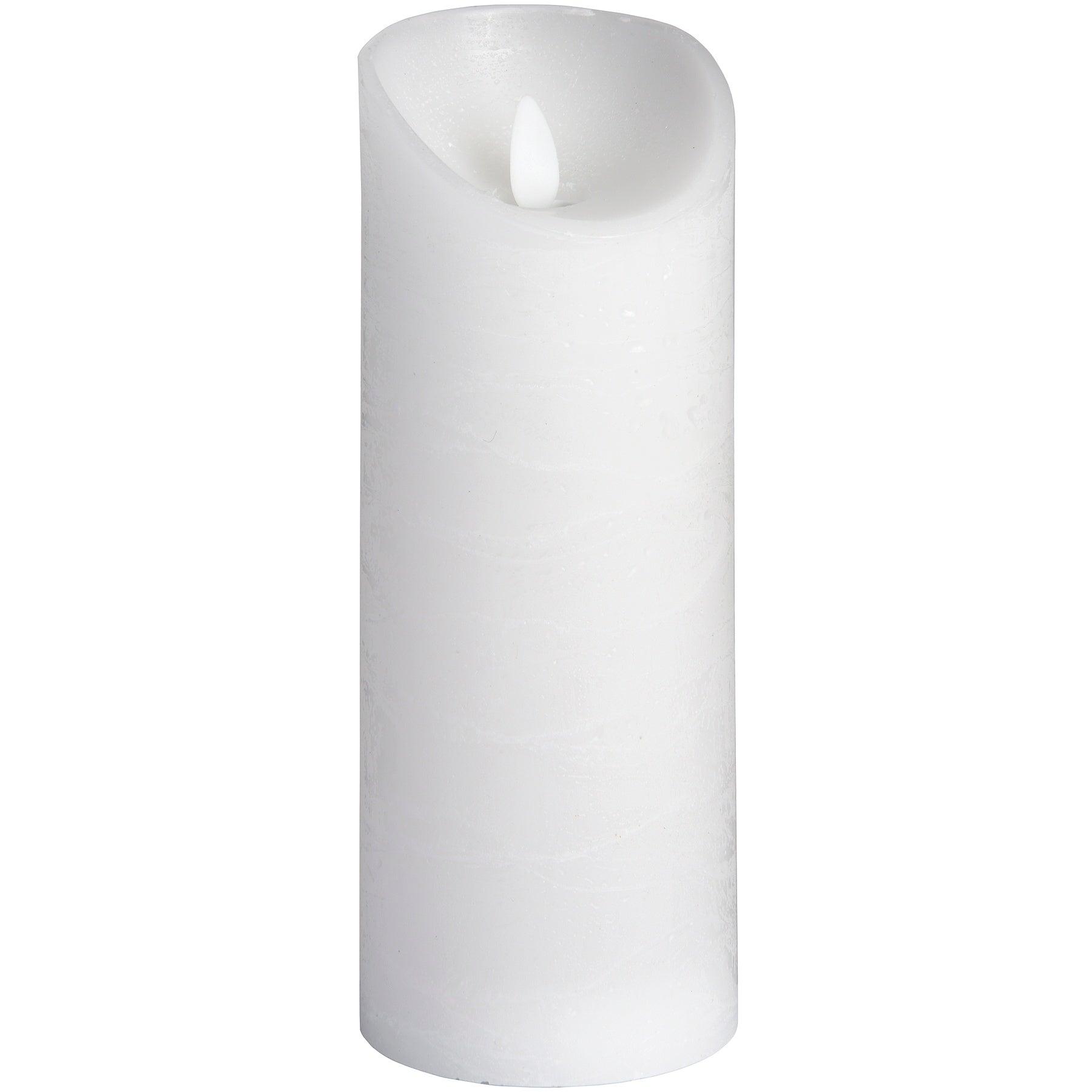 View Luxe Collection 3 x 8 White Flickering Flame LED Wax Candle information